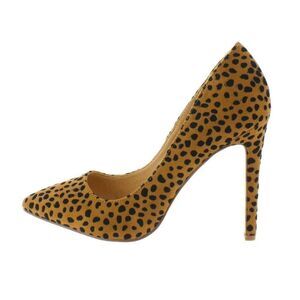 Leopard Print Pointed Toe Stiletto Pump - Tan/Black